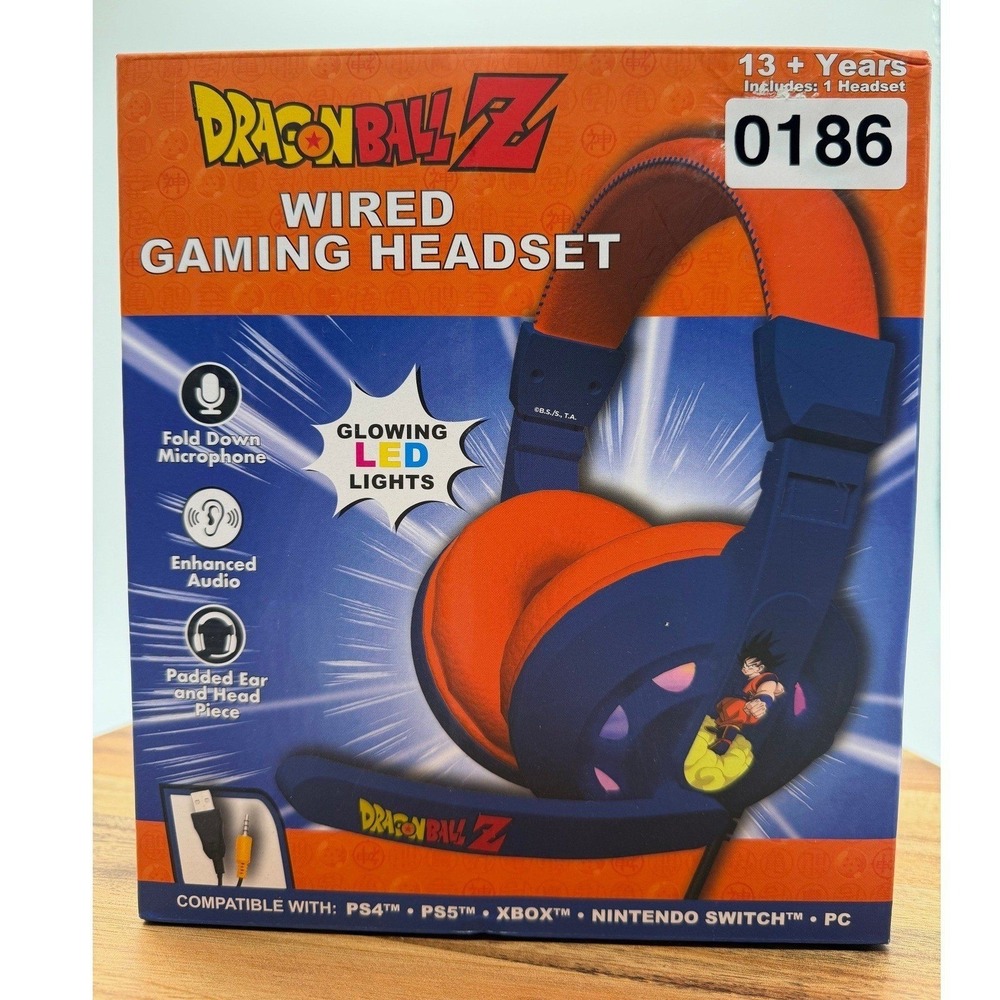 DragonBall Z Wired Gaming Headset CultureFly Goku LED Lights PS4 PS5 Xbox PC